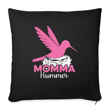 Hummingbird Hummingbird Mom - Sofa pillowcase 17,3'' x 17,3'' (45 x 45 cm) - black - Front