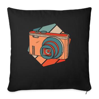 Photographer Photography Camera - Sofa pillowcase 17,3'' x 17,3'' (45 x 45 cm) - black - Front