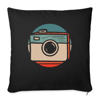 Photographer Photography Camera - Sofa pillowcase 17,3'' x 17,3'' (45 x 45 cm) - black - Front