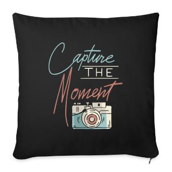 Fotograf Fotografie Kamera Capture The Moment - Sofakissenbezug 45 x 45 cm - Schwarz - Vorne