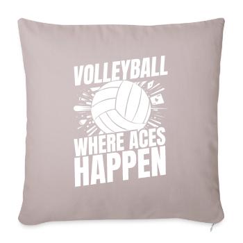 Volleyball Volleyball Ace Card - Sofa pillowcase 17,3'' x 17,3'' (45 x 45 cm) - light taupe - Front
