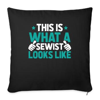 Sewing Sewing Machine - Sofa pillowcase 17,3'' x 17,3'' (45 x 45 cm) - black - Front