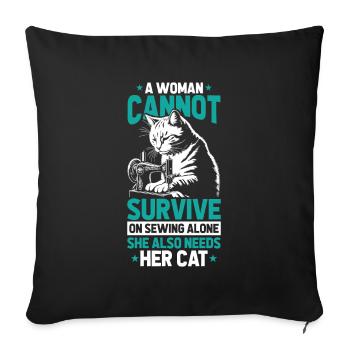 Sewing Sewing Machine - Sofa pillowcase 17,3'' x 17,3'' (45 x 45 cm) - black - Front