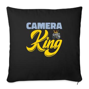 Photographer Photography Camera - Sofa pillowcase 17,3'' x 17,3'' (45 x 45 cm) - black - Front