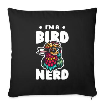 Kolibri Vögel Beobachten Bird Nerd - Sofakissenbezug 45 x 45 cm - Schwarz - Vorne