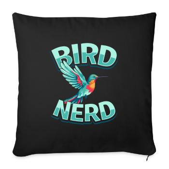 Kolibri Vögel Beobachten Bird Nerd - Sofakissenbezug 45 x 45 cm - Schwarz - Vorne
