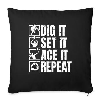 Volley-ball Volley-ball - Housse de coussin décorative 45 x 45 cm - noir - Devant