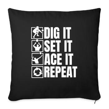 Volley-ball Volley-ball - Housse de coussin décorative 45 x 45 cm - noir - Devant