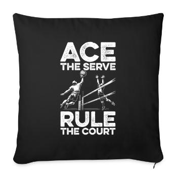Volleyball Volleyballer - Sofa pillowcase 17,3'' x 17,3'' (45 x 45 cm) - black - Front