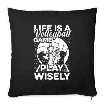 Volleyball Volleyball Chess - Sofa pillowcase 17,3'' x 17,3'' (45 x 45 cm) - black - Front
