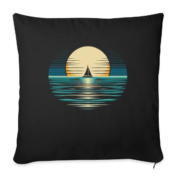 Voile, Voile, Voilier - Housse de coussin décorative 45 x 45 cm - noir - Devant