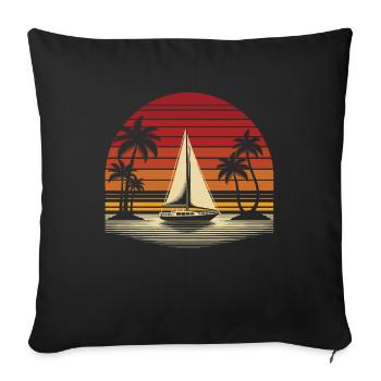 Voile, Voile, Voilier - Housse de coussin décorative 45 x 45 cm - noir - Devant