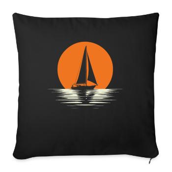 Voile, Voile, Voilier - Housse de coussin décorative 45 x 45 cm - noir - Devant