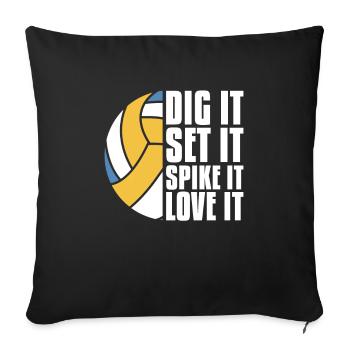 Volley-ball Volley-ball - Housse de coussin décorative 45 x 45 cm - noir - Devant