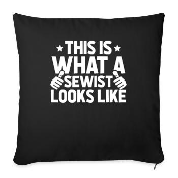 Sewing Sewing Machine - Sofa pillowcase 17,3'' x 17,3'' (45 x 45 cm) - black - Front