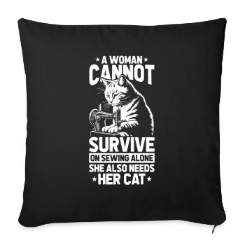 Sewing Sewing Machine - Sofa pillowcase 17,3'' x 17,3'' (45 x 45 cm) - black - Front