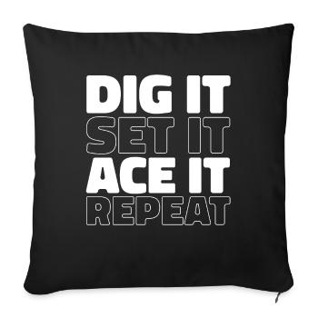 Volley-ball Volley-ball - Housse de coussin décorative 45 x 45 cm - noir - Devant