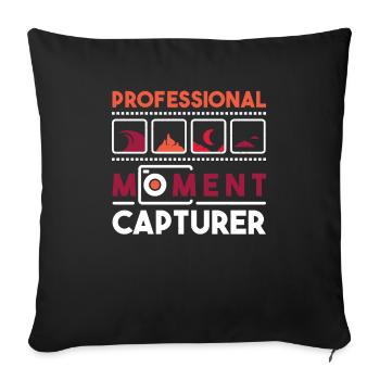 Photographer Photography Camera - Sofa pillowcase 17,3'' x 17,3'' (45 x 45 cm) - black - Front