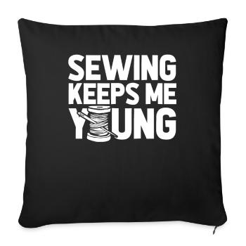 Sewing Sewing Machine - Sofa pillowcase 17,3'' x 17,3'' (45 x 45 cm) - black - Front
