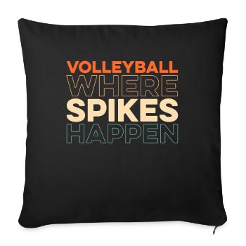 Volley-ball Volley-ball - Housse de coussin décorative 45 x 45 cm - noir - Devant