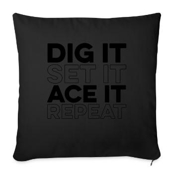 Volley-ball Volley-ball - Housse de coussin décorative 45 x 45 cm - noir - Devant