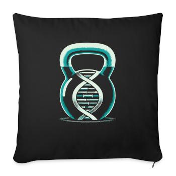 Kettlebell c’est dans mon ADN - Housse de coussin décorative 45 x 45 cm - noir - Devant