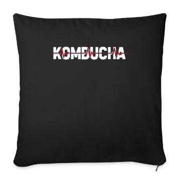 Kombucha Ekg Heartbeat - Sofa pillowcase 17,3'' x 17,3'' (45 x 45 cm) - black - Front