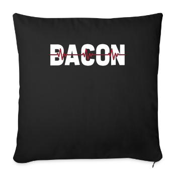 Bacon Speck Ekg Heartbeat - Sofakissenbezug 45 x 45 cm - Schwarz - Vorne