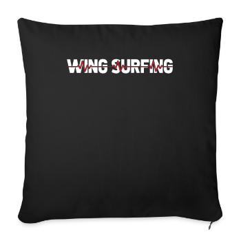 Wing Surf Wing Foil Ekg Heartbeat - Sofa pillowcase 17,3'' x 17,3'' (45 x 45 cm) - black - Front