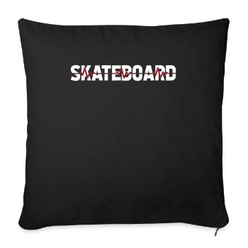 Skateboard Skater Ekg Heartbeat - Sofa pillowcase 17,3'' x 17,3'' (45 x 45 cm) - black - Front