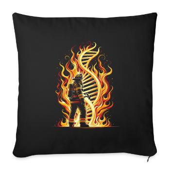 Les flammes d’un pompier sont dans mon ADN - Housse de coussin décorative 45 x 45 cm - noir - Devant