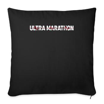 Ultramarathon ECG Heartbeat - Sofa pillowcase 17,3'' x 17,3'' (45 x 45 cm) - black - Front