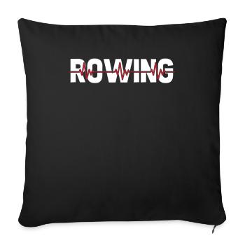 Rowing Rower ECG Heartbeat - Sofa pillowcase 17,3'' x 17,3'' (45 x 45 cm) - black - Front