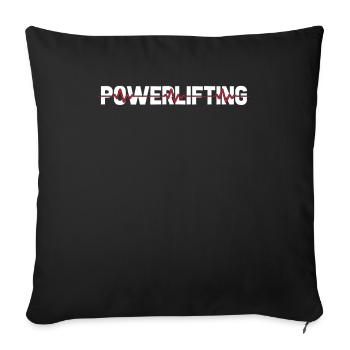 Powerlifting Powerlifter ECG Heartbeat - Sofa pillowcase 17,3'' x 17,3'' (45 x 45 cm) - black - Front