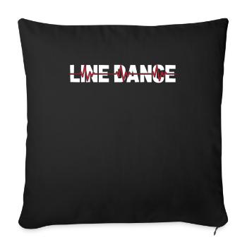 Line Dance Ekg Heartbeat - Sofa pillowcase 17,3'' x 17,3'' (45 x 45 cm) - black - Front