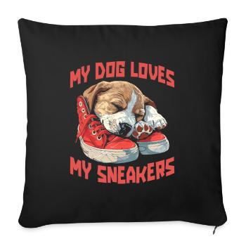 Sneakers Baskets pour chiens - Housse de coussin décorative 45 x 45 cm - noir - Devant