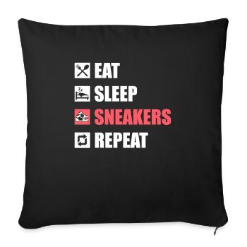 Sneakers Eat Sleep Repeat - Housse de coussin décorative 45 x 45 cm - noir - Devant