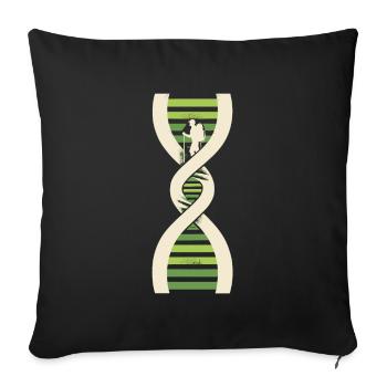 Randonnée Vagabond C’est dans mon ADN - Housse de coussin décorative 45 x 45 cm - noir - Devant