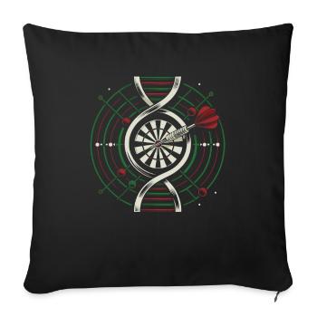 Joueurs de fléchettes C’est dans mon ADN - Housse de coussin décorative 45 x 45 cm - noir - Devant
