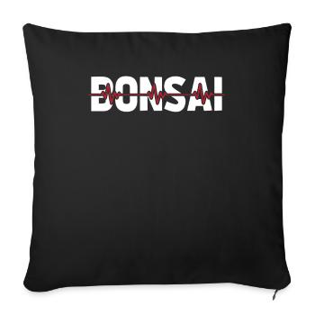 Bonsaï Arbre Ekg Heartbeat - Housse de coussin décorative 45 x 45 cm - noir - Devant