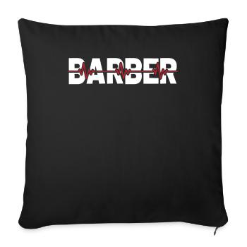Barber Barbershop Ekg Heartbeat - Sofa pillowcase 17,3'' x 17,3'' (45 x 45 cm) - black - Front
