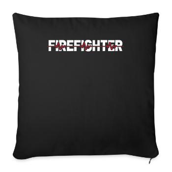 Feuerwehrmann Ekg Heartbeat - Sofakissenbezug 45 x 45 cm - Schwarz - Vorne