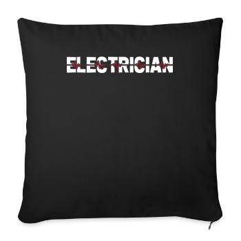 Électricien Électronicienne Électroniceur Électrocardiogramme Heartbeat - Housse de coussin décorative 45 x 45 cm - noir - Devant