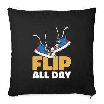 Sneakers - Sofa pillowcase 17,3'' x 17,3'' (45 x 45 cm) - black - Front