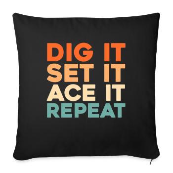 Volley-ball Volley-ball - Housse de coussin décorative 45 x 45 cm - noir - Devant
