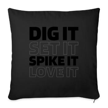 Volley-ball Volley-ball - Housse de coussin décorative 45 x 45 cm - noir - Devant