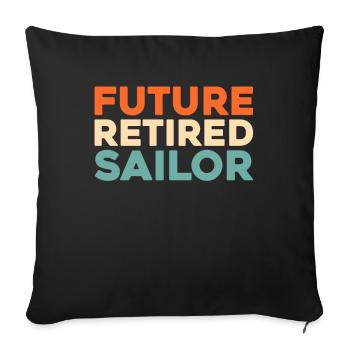 Sailing Sailor Sailboat Retirement - Sofa pillowcase 17,3'' x 17,3'' (45 x 45 cm) - black - Front