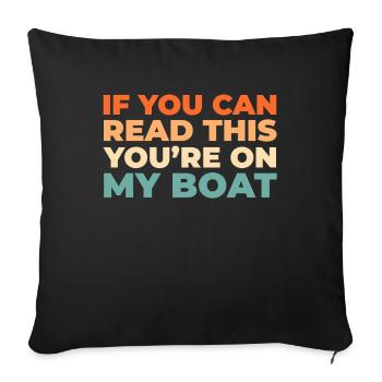Voile, Voile, Voilier, Navigation de plaisance - Housse de coussin décorative 45 x 45 cm - noir - Devant