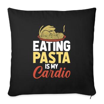 Pasta Funny Cardio Quote - Sofa pillowcase 17,3'' x 17,3'' (45 x 45 cm) - black - Front