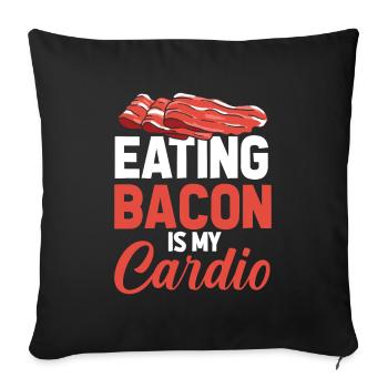 Bacon Speck Funny Cardio Quote - Sofakissenbezug 45 x 45 cm - Schwarz - Vorne